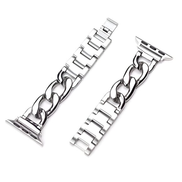Stylish Metal Adjustable Strap Chain Stainless Band For Apple Watch - Silver - Picture 7 of 8